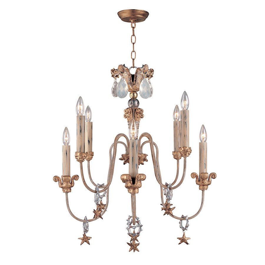 Lucas McKearn Mignon 8 Light Chandelier, Gold/Silver/Cream - CH1111