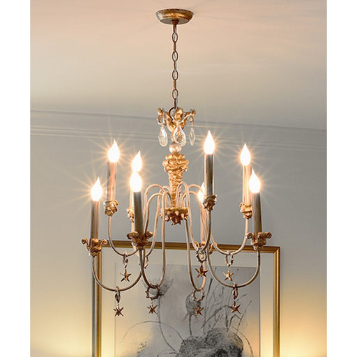 Lucas McKearn Mignon 8 Light Chandelier, Gold/Silver/Cream
