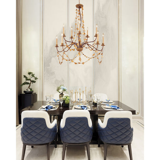 Lucas McKearn Mosaic 10 Light Chandelier, Gold Leaf