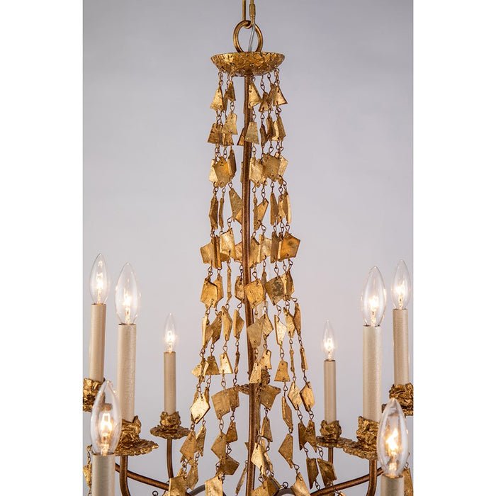 Lucas McKearn Mosaic 15 Light Chandelier, Gold Leaf