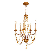 Lucas McKearn Mosaic 5 Light Chandelier, Antique Gold - CH1158-5