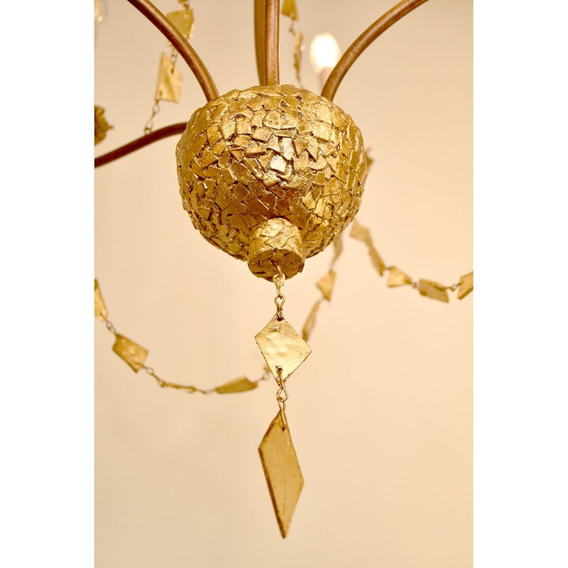 Lucas McKearn Mosaic 5 Light Chandelier, Antique Gold