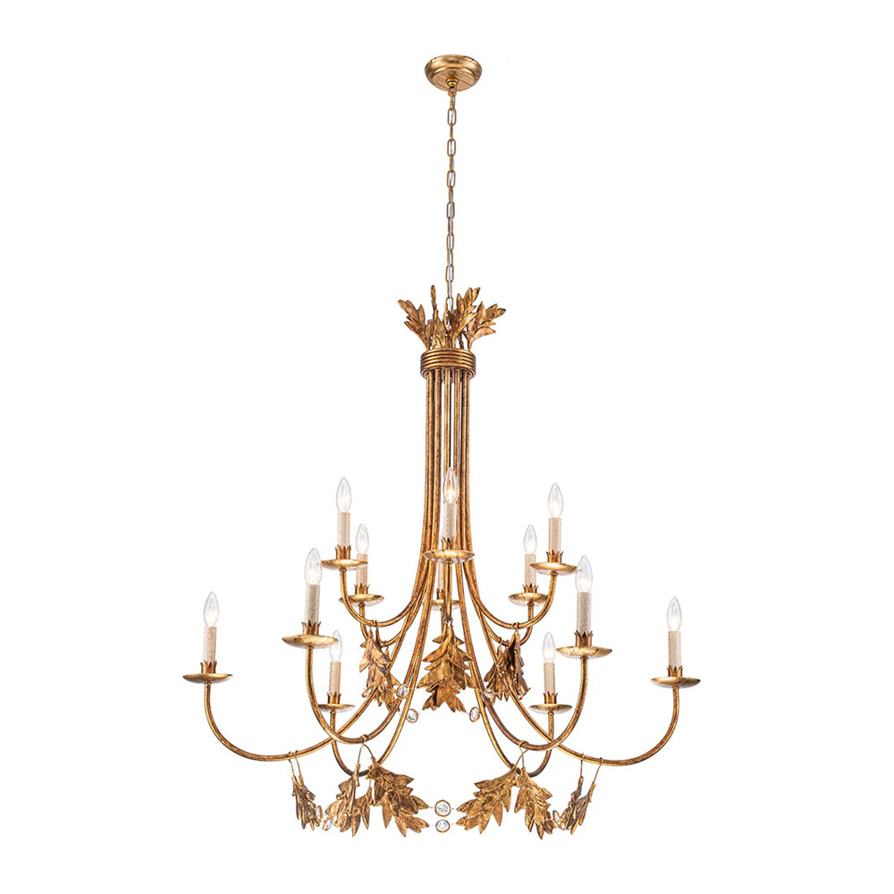 Lucas McKearn Sweet Olive 12 Light Chandelier, Gold - CH1159-12