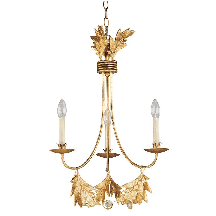 Lucas McKearn Sweet Olive 3 Light Chandelier, Distressed Gold - CH1159-3