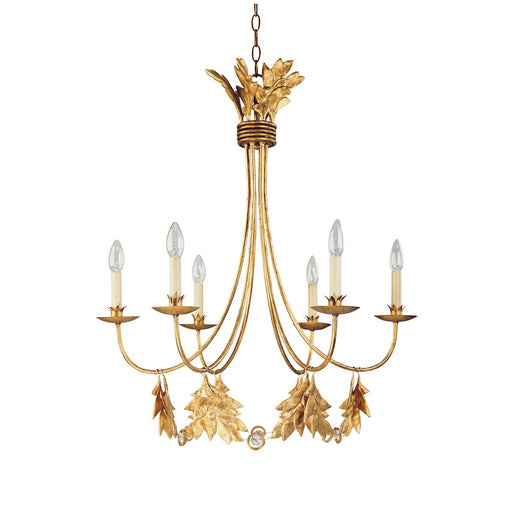 Lucas McKearn Sweet Olive 6 Light Chandelier, Distressed Gold - CH1159-6