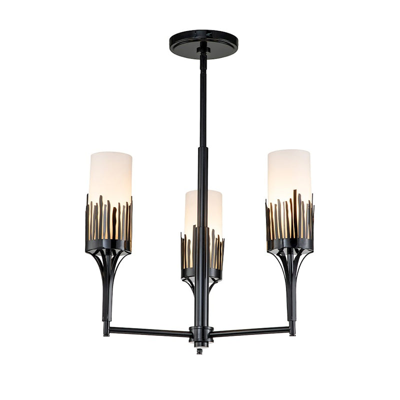 Lucas McKearn Sawgrass 3Lt Chandelier, Matte Black/Opal Etched - CH20319BLK-3