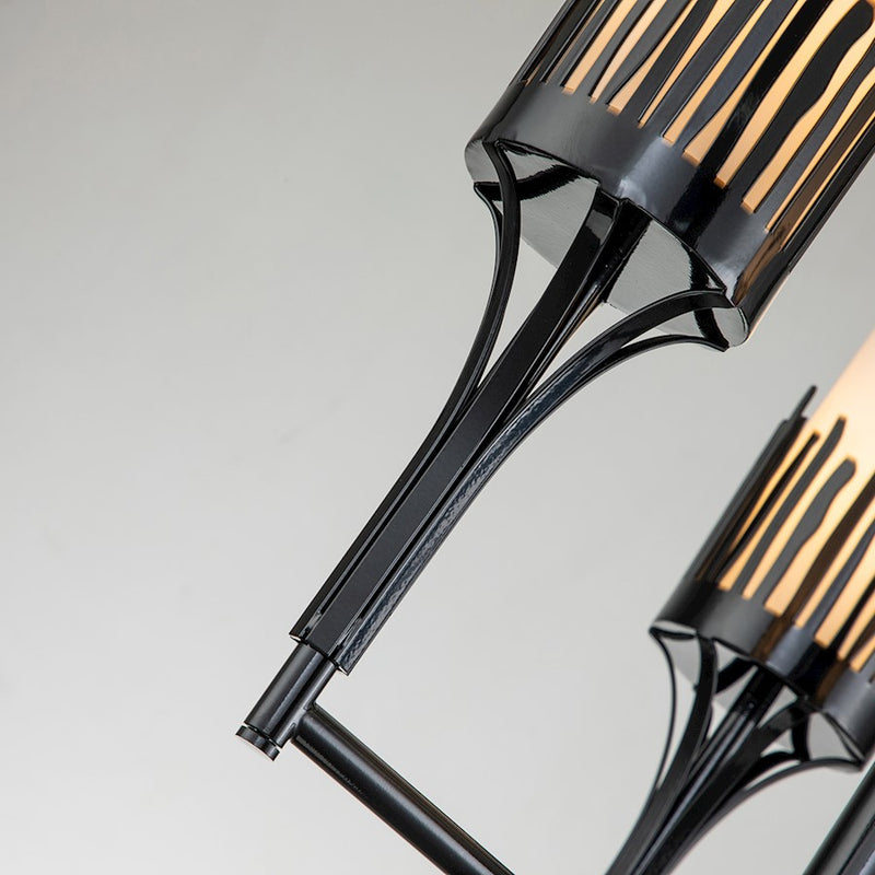 Lucas McKearn Sawgrass 3Lt Chandelier, Matte Black/Opal Etched