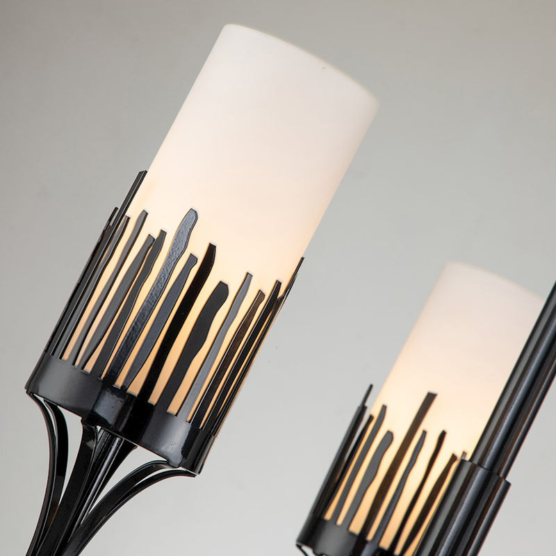 Lucas McKearn Sawgrass 3Lt Chandelier, Matte Black/Opal Etched