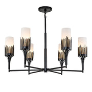 Lucas McKearn Sawgrass 6Lt Chandelier, Matte Black/Opal Etched - CH20319BLK-6