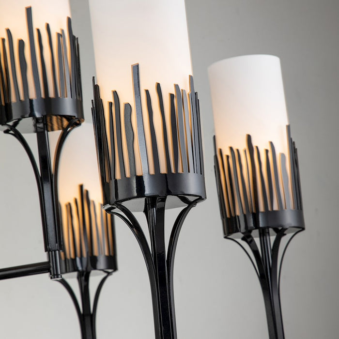 Lucas McKearn Sawgrass 9Lt Chandelier, Matte Black/Opal Etched