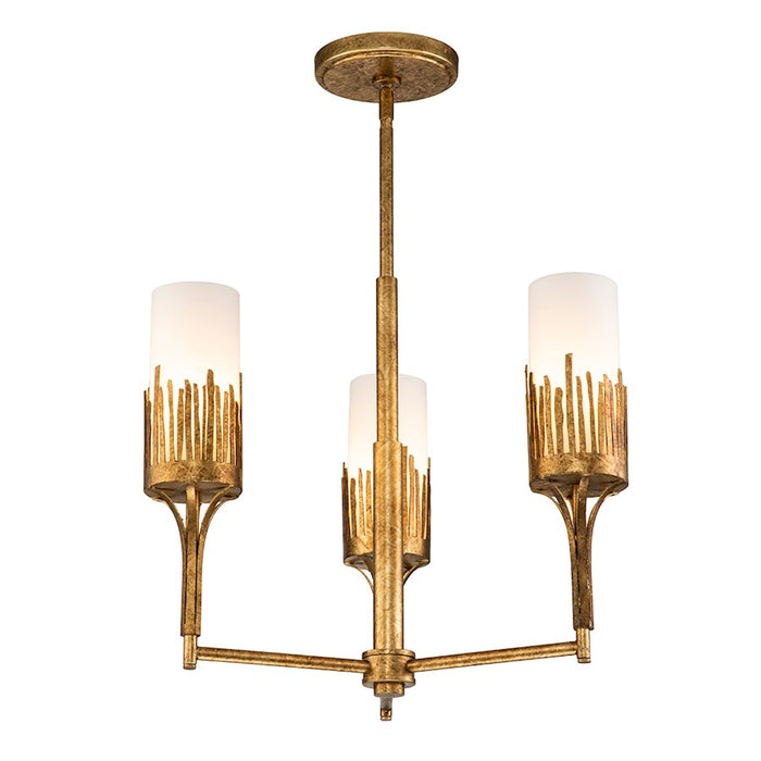 Lucas McKearn Sawgrass 3 Light Chandelier, Gold Leaf/Opal Etched - CH20319G-3
