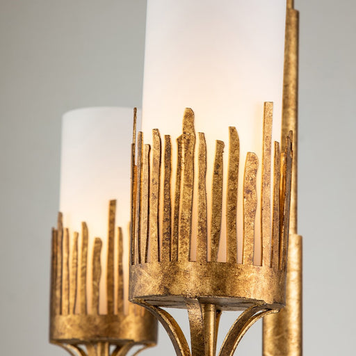 Lucas McKearn Sawgrass 3 Light Chandelier, Gold Leaf/Opal Etched