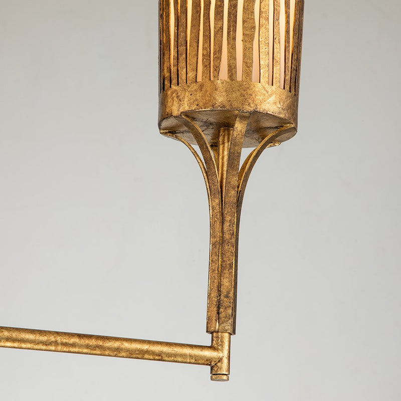 Lucas McKearn Sawgrass 3 Light Chandelier, Gold Leaf/Opal Etched