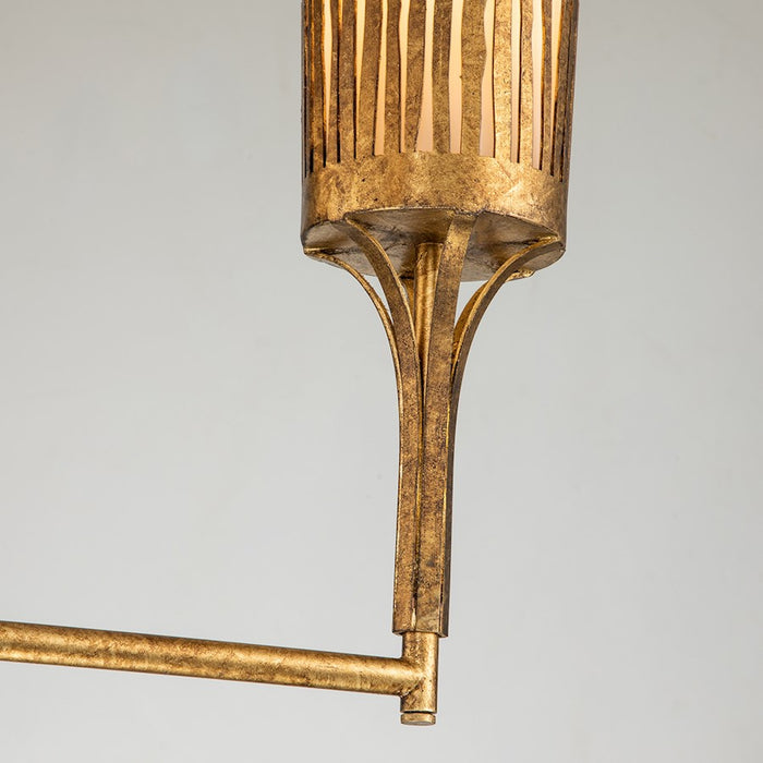 Lucas McKearn Sawgrass 3 Light Chandelier, Gold Leaf/Opal Etched