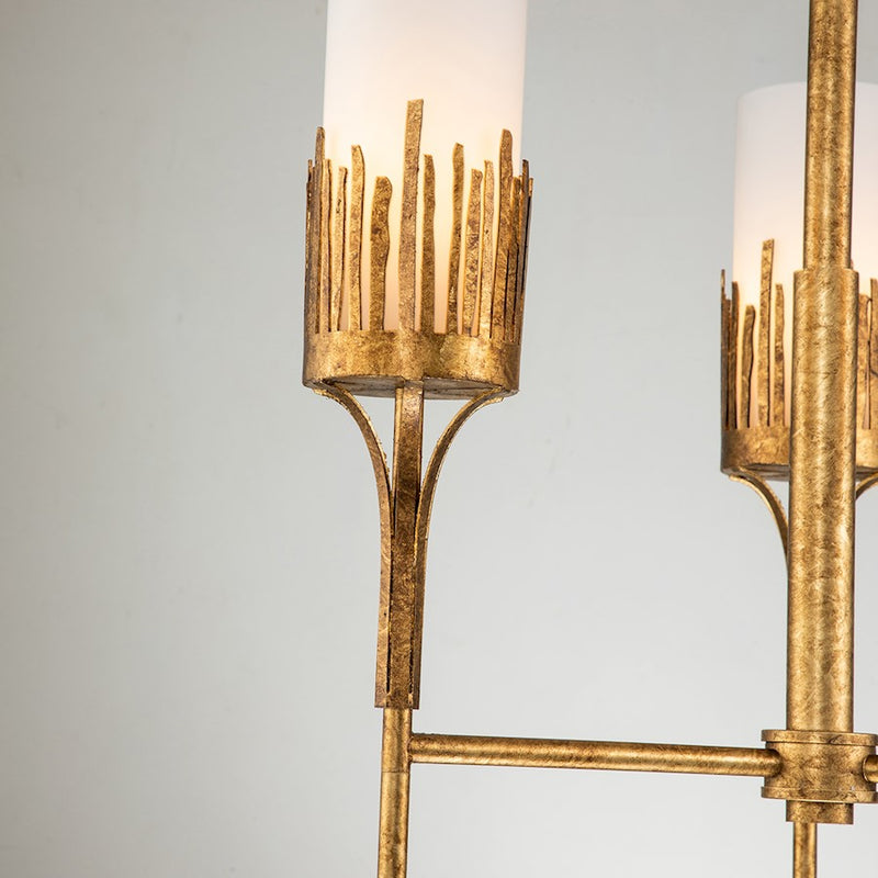 Lucas McKearn Sawgrass 3 Light Chandelier, Gold Leaf/Opal Etched