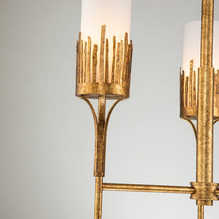 Lucas McKearn Sawgrass 3 Light Chandelier, Gold Leaf/Opal Etched