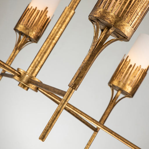 Lucas McKearn Sawgrass 9 Light Chandelier, Gold Leaf/Opal Etched