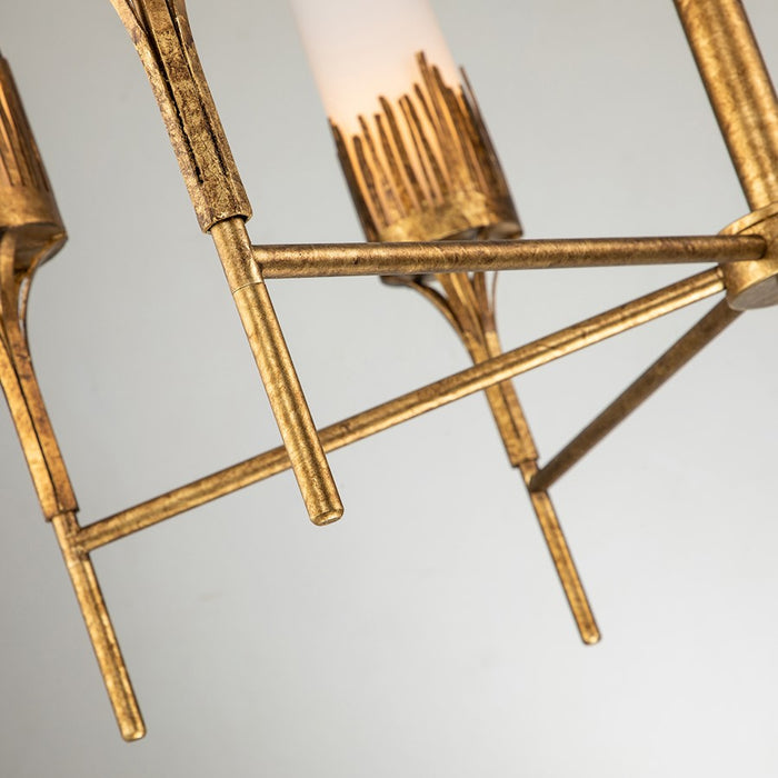 Lucas McKearn Sawgrass 9 Light Chandelier, Gold Leaf/Opal Etched