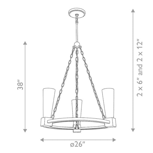 Lucas McKearn Kristy 3 Light Chandelier, Distressed Gold/Opal