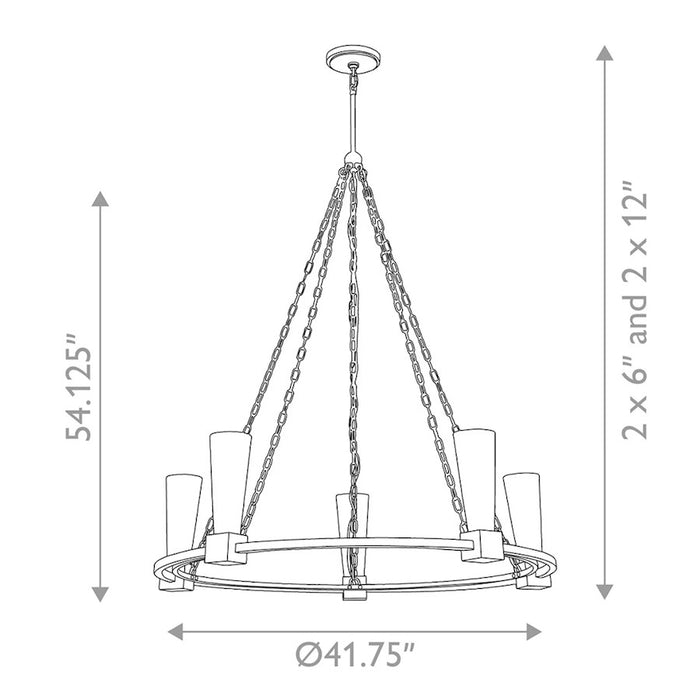Lucas McKearn Kristy 5 Light Chandelier, Distressed Gold/Opal