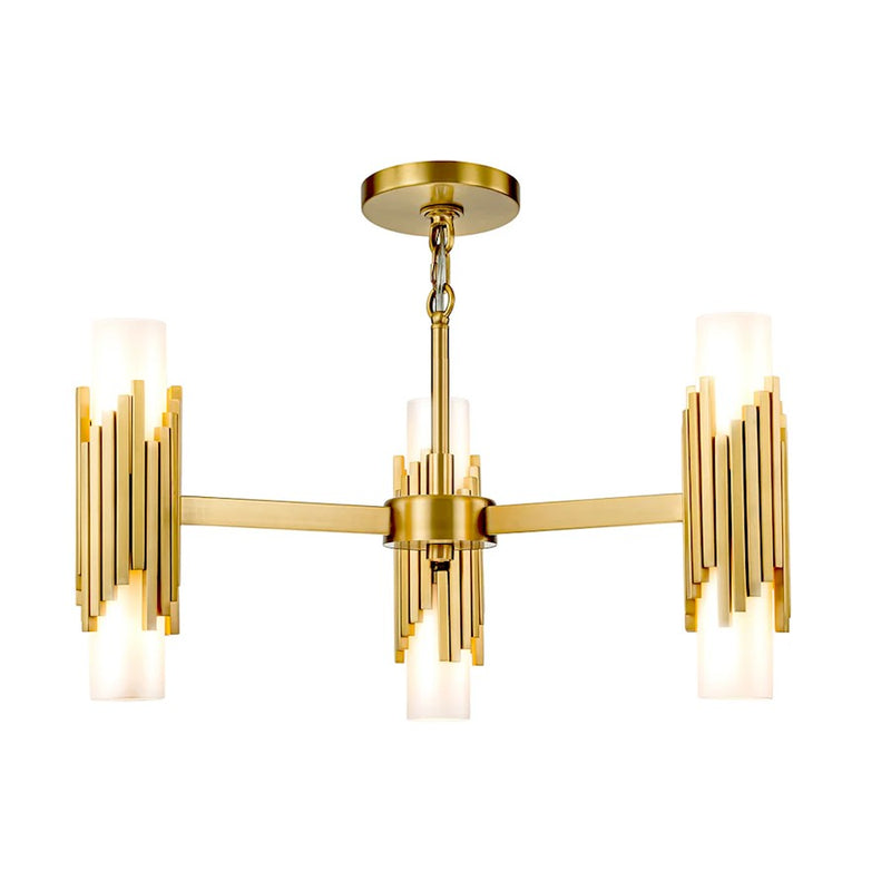 Lucas McKearn Marvel 6 Light Pendant, Aged Brass/Opal - CH30209AB-3
