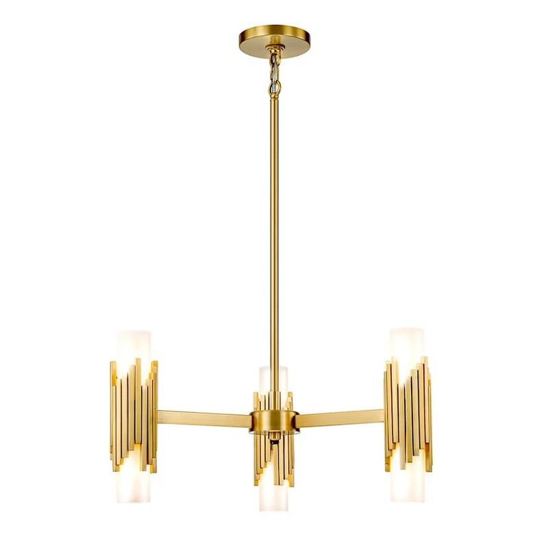 Lucas McKearn Marvel 6 Light Pendant, Aged Brass/Opal