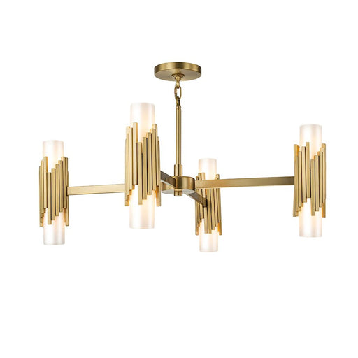 Lucas McKearn Marvel 8 Light Pendant, Aged Brass/Opal - CH30209AB-4