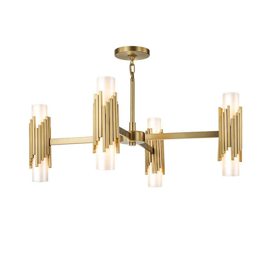 Lucas McKearn Marvel 8 Light Pendant, Aged Brass/Opal - CH30209AB-4