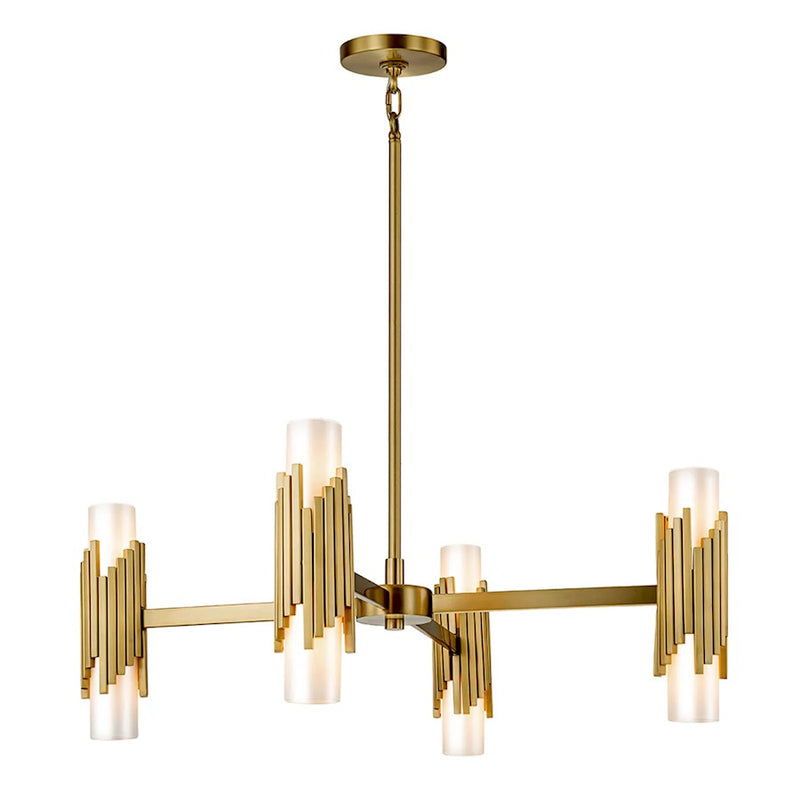 Lucas McKearn Marvel 8 Light Pendant, Aged Brass/Opal
