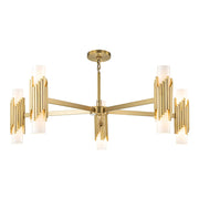 Lucas McKearn Marvel 10 Light Pendant, Aged Brass/Opal - CH30209AB-5
