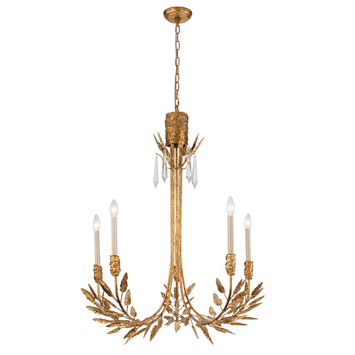 Lucas McKearn Palm D'Or 5 Light Chandelier, Gold - CH7407G-5