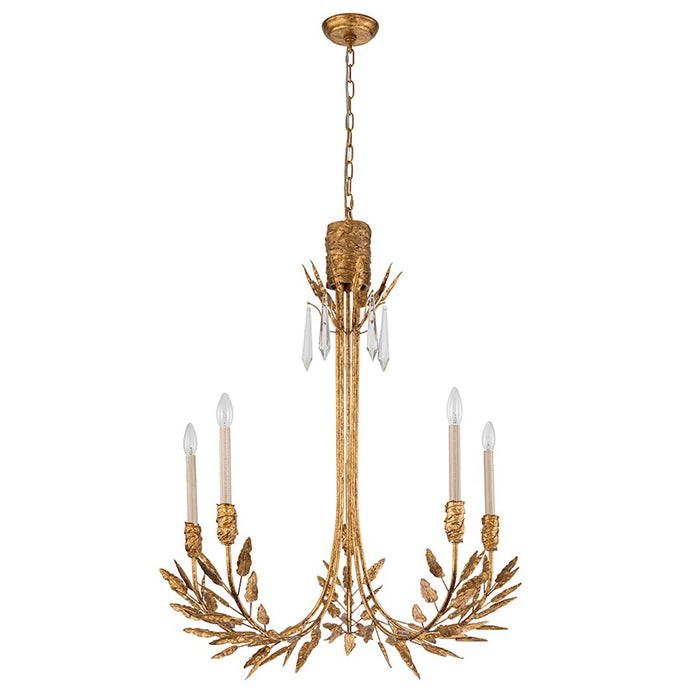 Lucas McKearn Palm D'Or 5 Light Chandelier, Gold