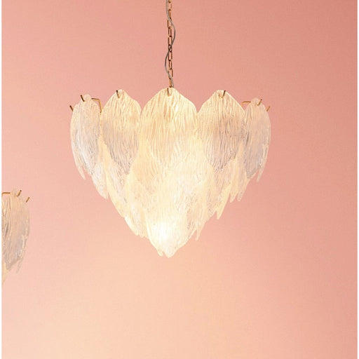 Lucas McKearn Acanthus 10Lt Chandelier, Clear Textured Glass/Gold