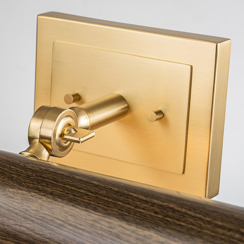 Lucas McKearn Coates 16" Picture Light, Dark Wood/Brass