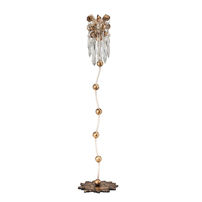 Lucas McKearn Venetian 1Lt 24" Candlestick Holder, Gold/Crystals - CS1060L