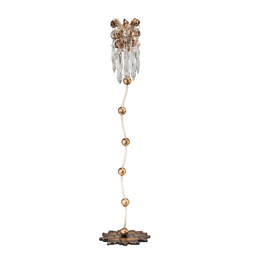 Lucas McKearn Venetian 1Lt 24" Candlestick Holder, Gold/Crystals - CS1060L