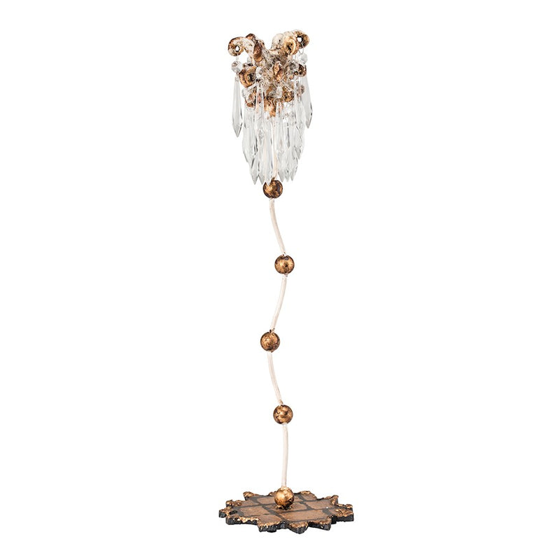 Lucas McKearn Venetian 1Lt 21" Candlestick Holder, Gold/Crystals - CS1060M