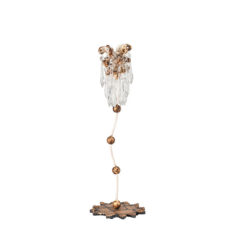 Lucas McKearn Venetian 1Lt 19" Candlestick Holder, Gold/Crystals - CS1060S