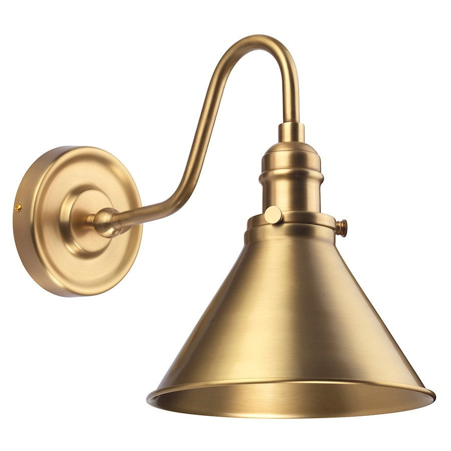 Lucas McKearn Provence 1 Light Wall Sconce, Aged Brass/Aged Brass - EL-PV1AB