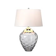 Lucas McKearn Samara 2Lt Table Lamp, Nickel/White/Smoke - EL-SAMARA-TL-SMK
