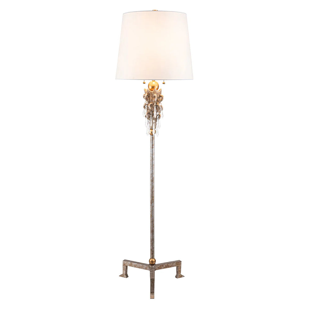 Lucas McKearn Madison 2 Light Floor Lamp, Silver - FL1004