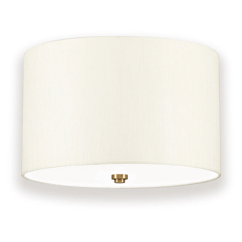 Lucas McKearn Fletcher 3Lt 14" Flush Mount, Brs/Ivory - FM-FLETCHER14-3LT-IV-AB