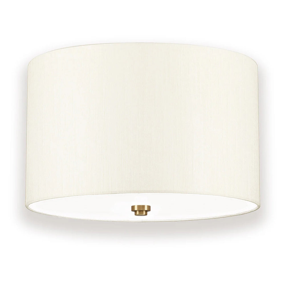 Lucas McKearn Fletcher 3Lt 14" Flush Mount, Brs/Ivory - FM-FLETCHER14-3LT-IV-AB
