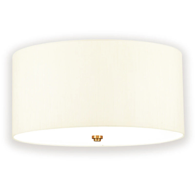 Lucas McKearn Fletcher 3Lt 18" Flush Mount, Brs/Ivory - FM-FLETCHER18-3LT-IV-AB