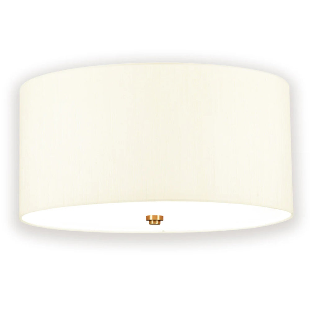 Lucas McKearn Fletcher 3Lt 18" Flush Mount, Brs/Ivory - FM-FLETCHER18-3LT-IV-AB