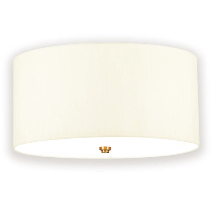 Lucas McKearn Fletcher 3Lt 18" Flush Mount, Brs/Ivory - FM-FLETCHER18-3LT-IV-AB