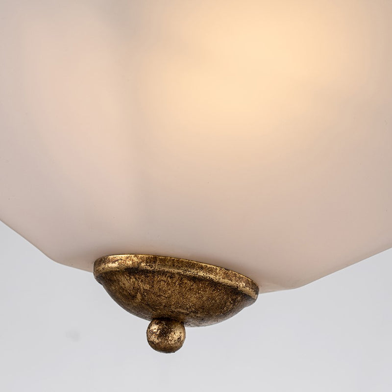Lucas McKearn Star 2Lt Flush Mount, Gold/White Inside Etched Outside