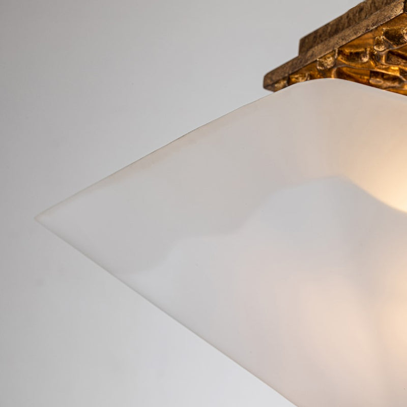 Lucas McKearn Star 2Lt Flush Mount, Gold/White Inside Etched Outside