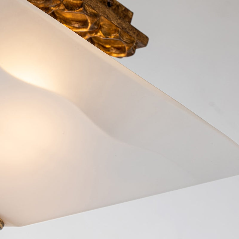 Lucas McKearn Star 2Lt Flush Mount, Gold/White Inside Etched Outside