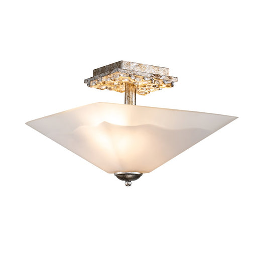 Lucas McKearn Star 2Lt Flush Mount, Silver/WH Inside Etched Outside - FM1002S-2
